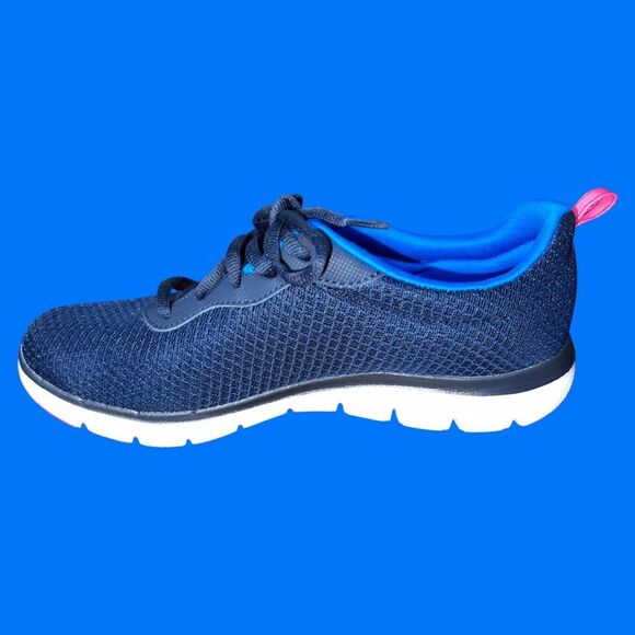 NWOB Women’s Skechers Flex Appeal 2.0 Blue/Pink/White Size 11 - Picture 4 of 7
